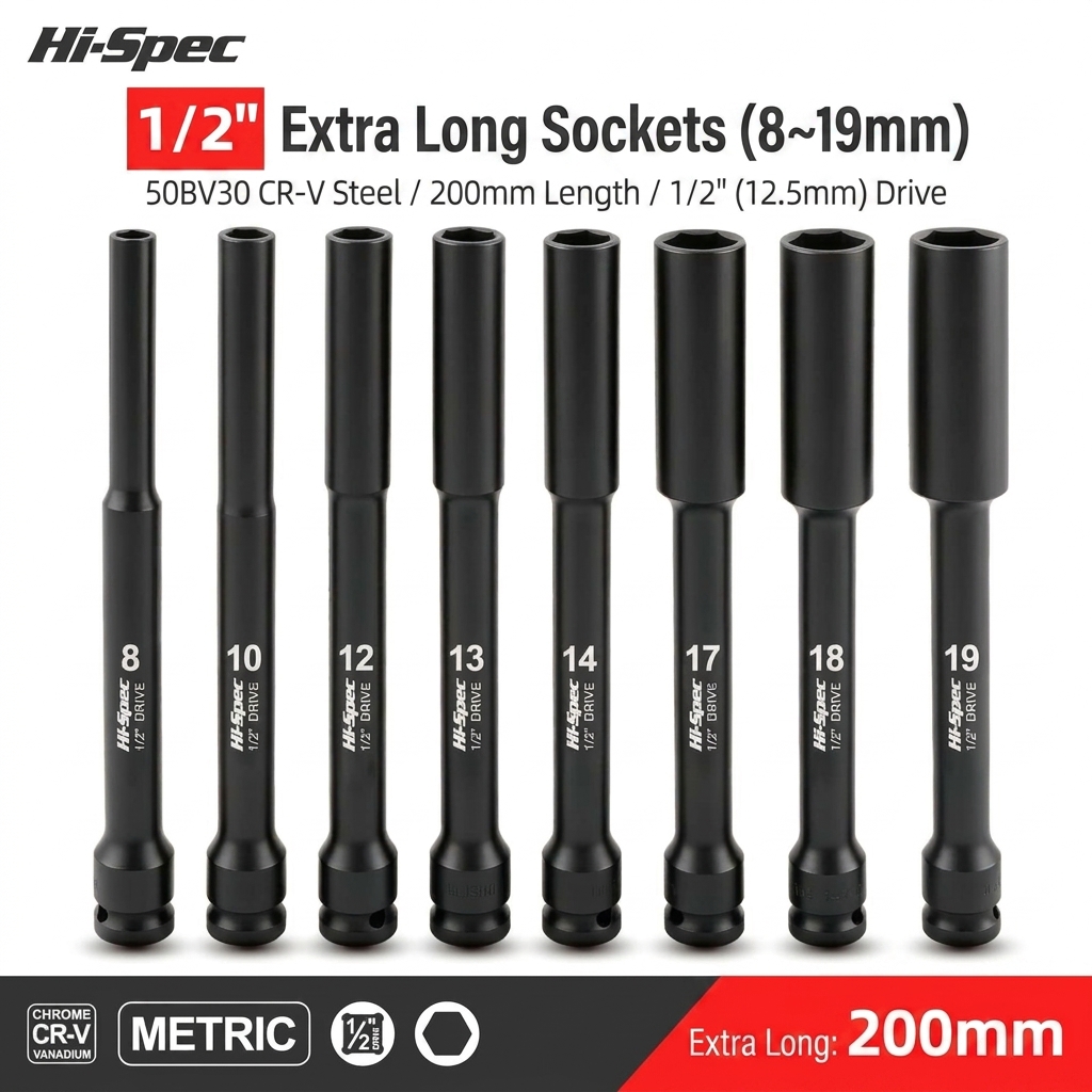 Pneumatic Impact Wrench - 1/2 Inch Drive Extra Long Impact